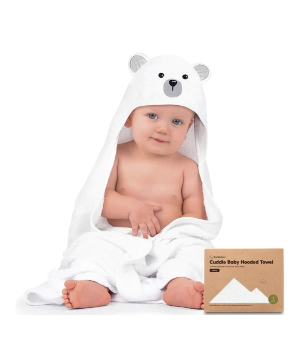 KEABABIES kūdikių rankšluostis su gobtuvu, Polar,