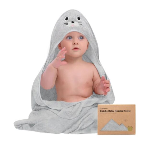 KEABABIES kūdikių rankšluostis su gobtuvu, Seal