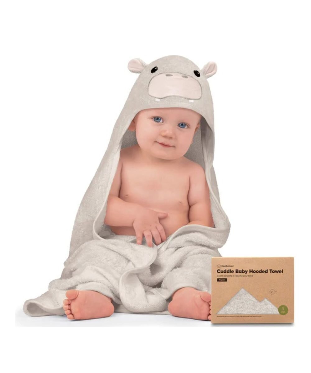 KEABABIES kūdikių rankšluostis su gobtuvu, Hippo