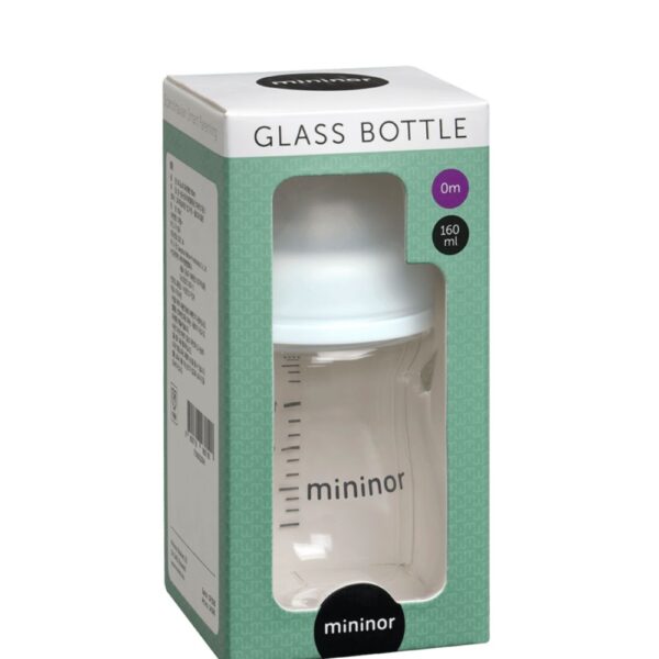 MININOR stiklinis maitinimo buteliukas, nuo 0 mėn, 160 ml