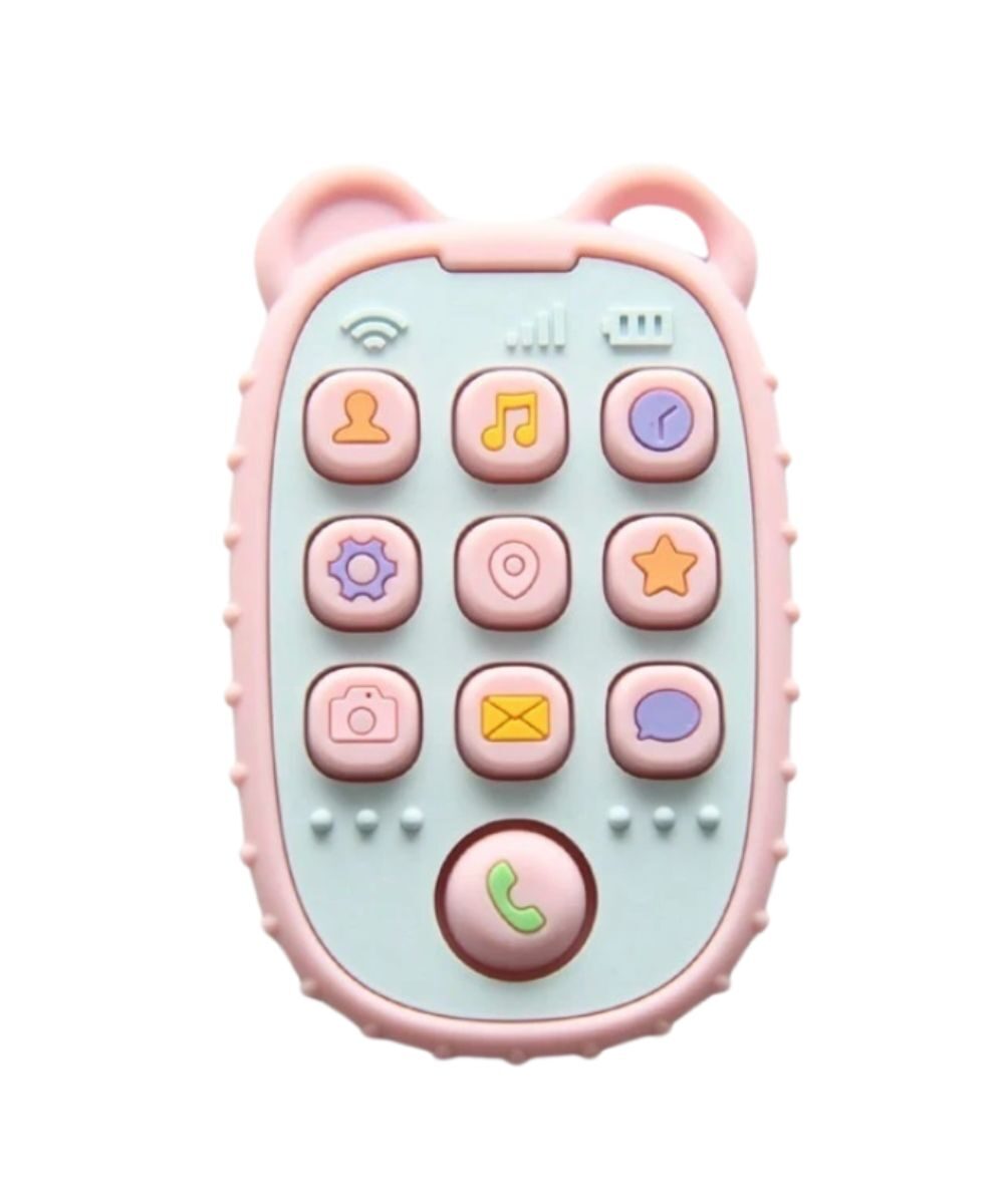 Silikoninins kramtukas telefonas, Pink, 1 vnt.