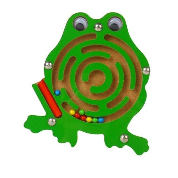 Medinis magnetinio labirinto žaislas, Frog, 1 vnt.