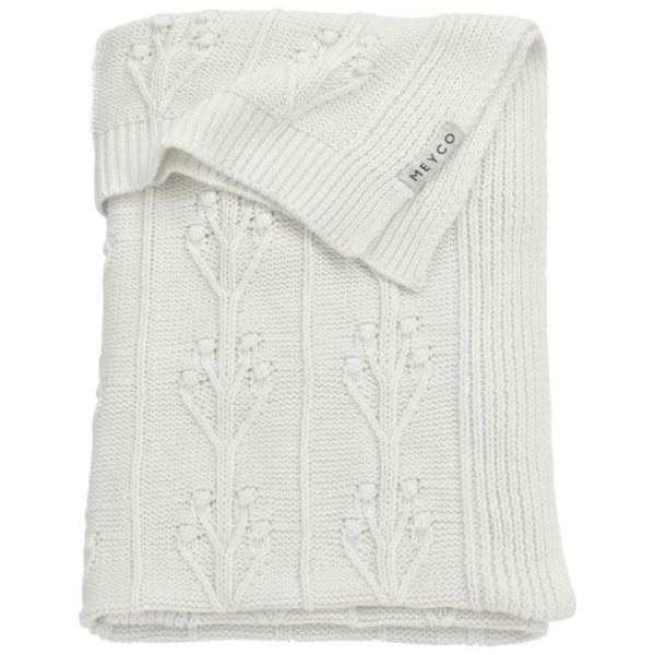 MEYCO BABY "Romantic Flower" megztas pledas, Offwhite, 100 x 150 cm, 1 vnt.