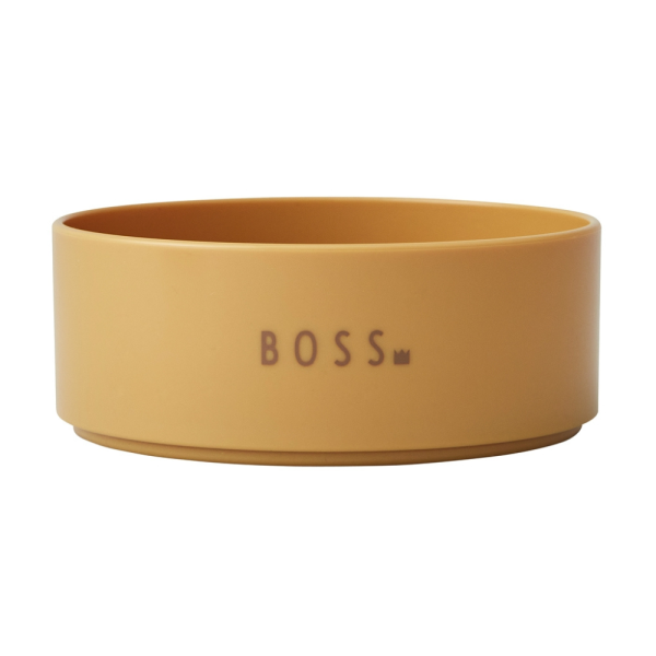 DESIGN LETTERS vaikiškas dubenėlis "Mini Boss", Mustard, 1 vnt.