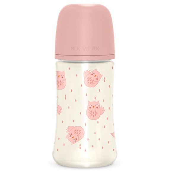 SUAVINEX buteliukas vidutinio tekėjimo, Bonhomia Pink,  3+ mėn., 270 ml, 1 vnt.