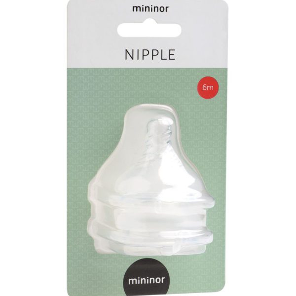 MININOR wide neck žindukas, nuo 6 mėn, 2 vnt.