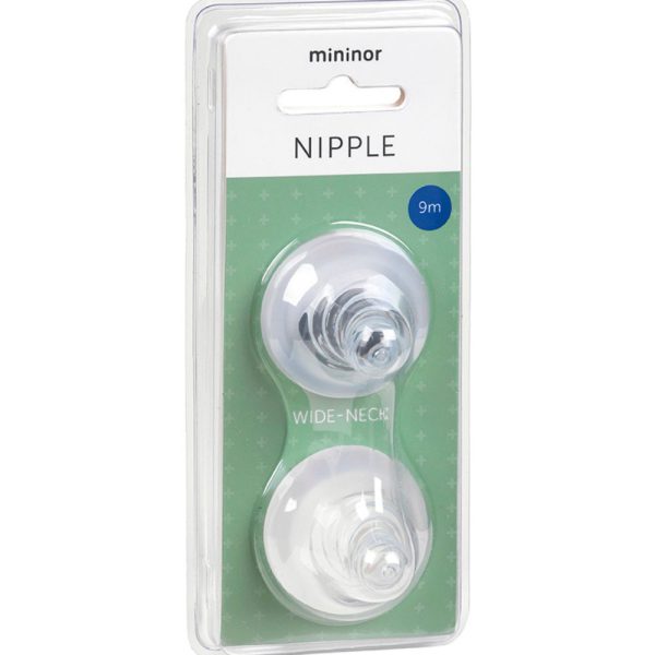 MININOR wide neck žindukas, nuo 9 mėn, 2 vnt.