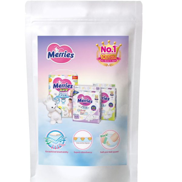 Mėginys MERRIES japoniškos sauskelnės, M, 6-11 kg, 3 vnt.