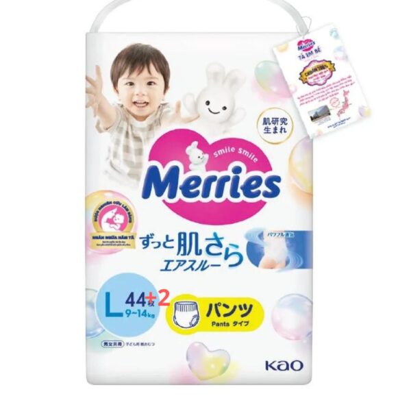 MERRIES japoniškos sauskelnės-kelnaitės, L, 9-14 kg, 44+2 vnt.