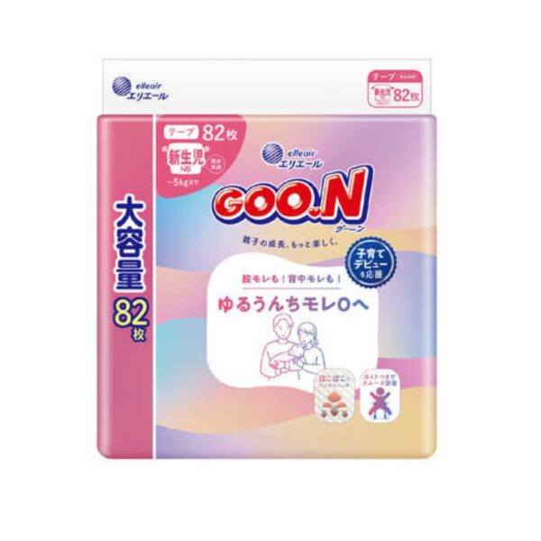 GOO.N japoniškos sauskelnės, NB, iki 5 kg, 82 vnt.