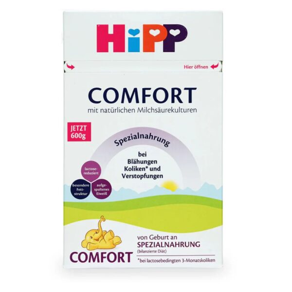 HIPP German Comfort specialusis pieno mišinys, jautriam virškinimui, nuo gimimo, 600 g