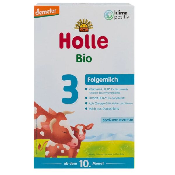 HOLLE ekologiškas pieno mišinys, 3 lygio, 12+ mėn., 600 g