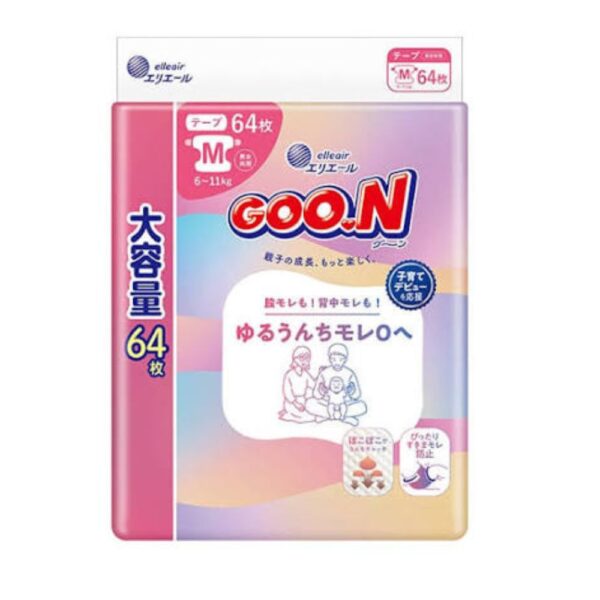 GOO.N japoniškos sauskelnės,  M,  6-12 kg, 64 vnt.