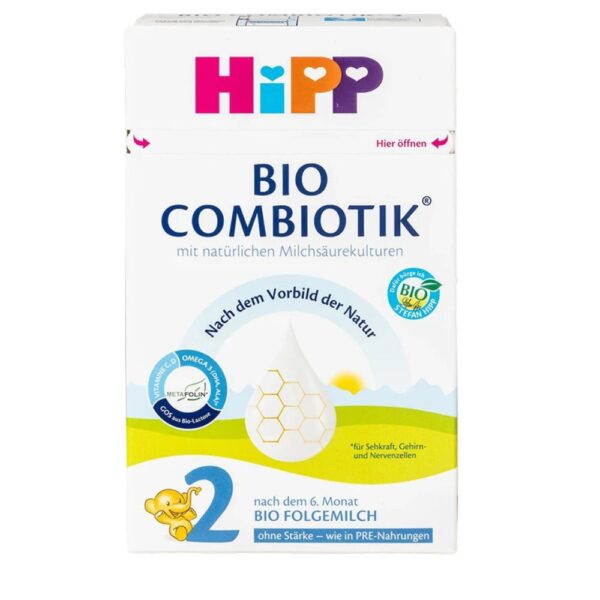 HIPP German ekologiškas pieno mišinys (be krakmolo), 2 lygio, 6-12 mėn., 600 g